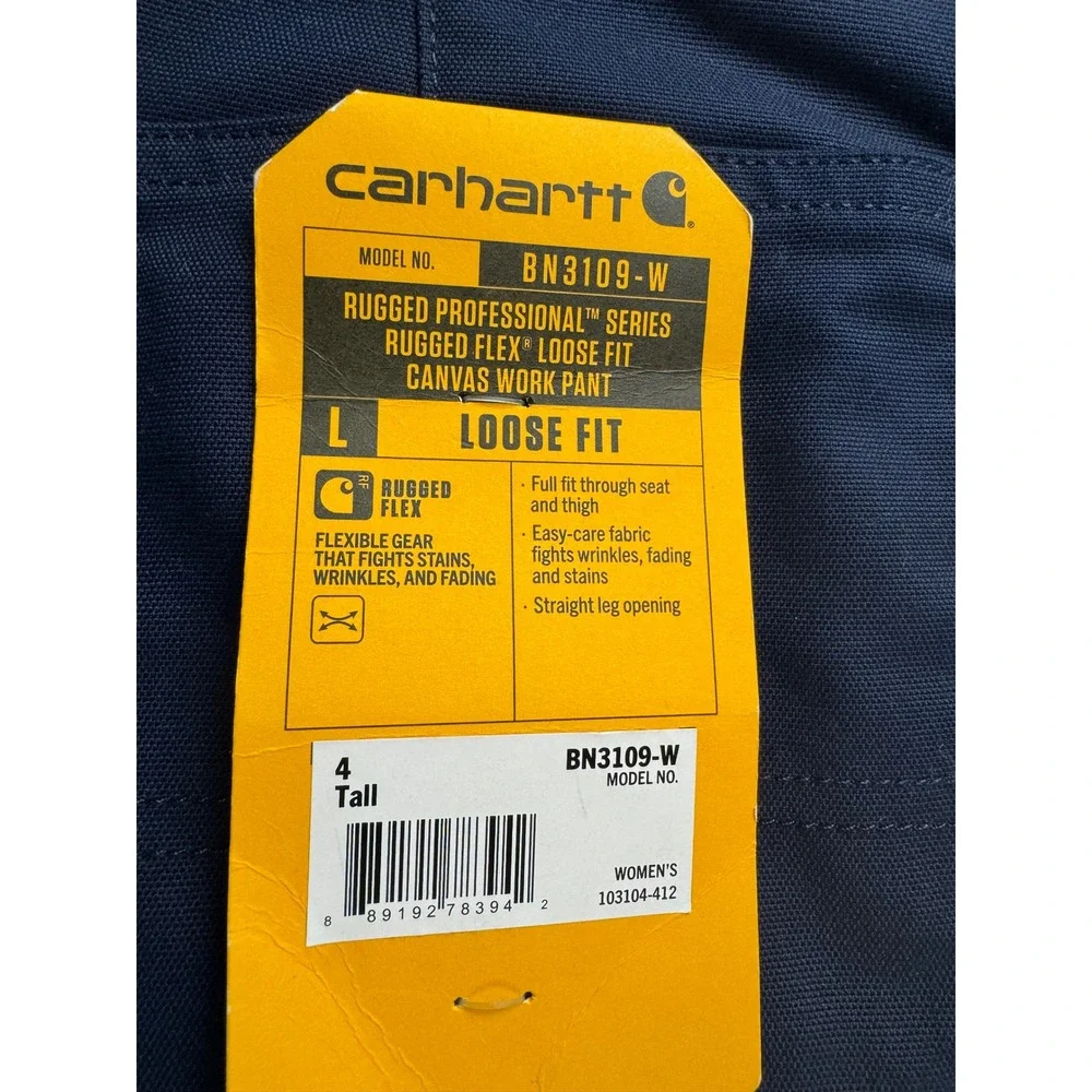 Carhartt Womens Rugged Professional Rugged Flex Canvas Work Pants 4 Tall - Picture 3 of 16